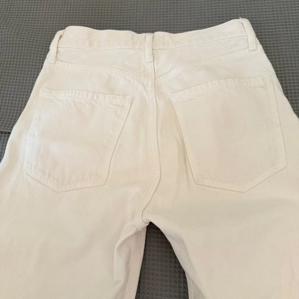 AGOLDE Ren Wide Leg Jeans 26 White High Rise Regenerative Cotton Button fly